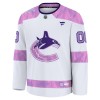 Vancouver Canucks Hockeydrakt Custom Fanatics Hockey Fights Cancer Practice 2024-25 Hvit - Herre